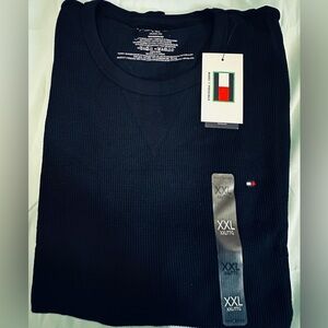 Tommy Hilfiger Men’s Black Waffle-Knit Crewneck Sweater